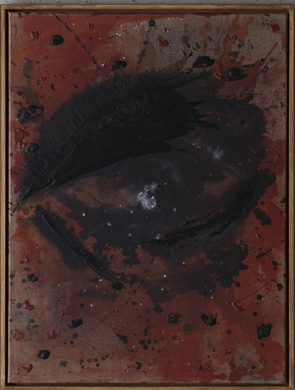 Constellations and The Fire (2025) by Merve Kızıl — acrylic and ink on canvas, 80 x 60 cm