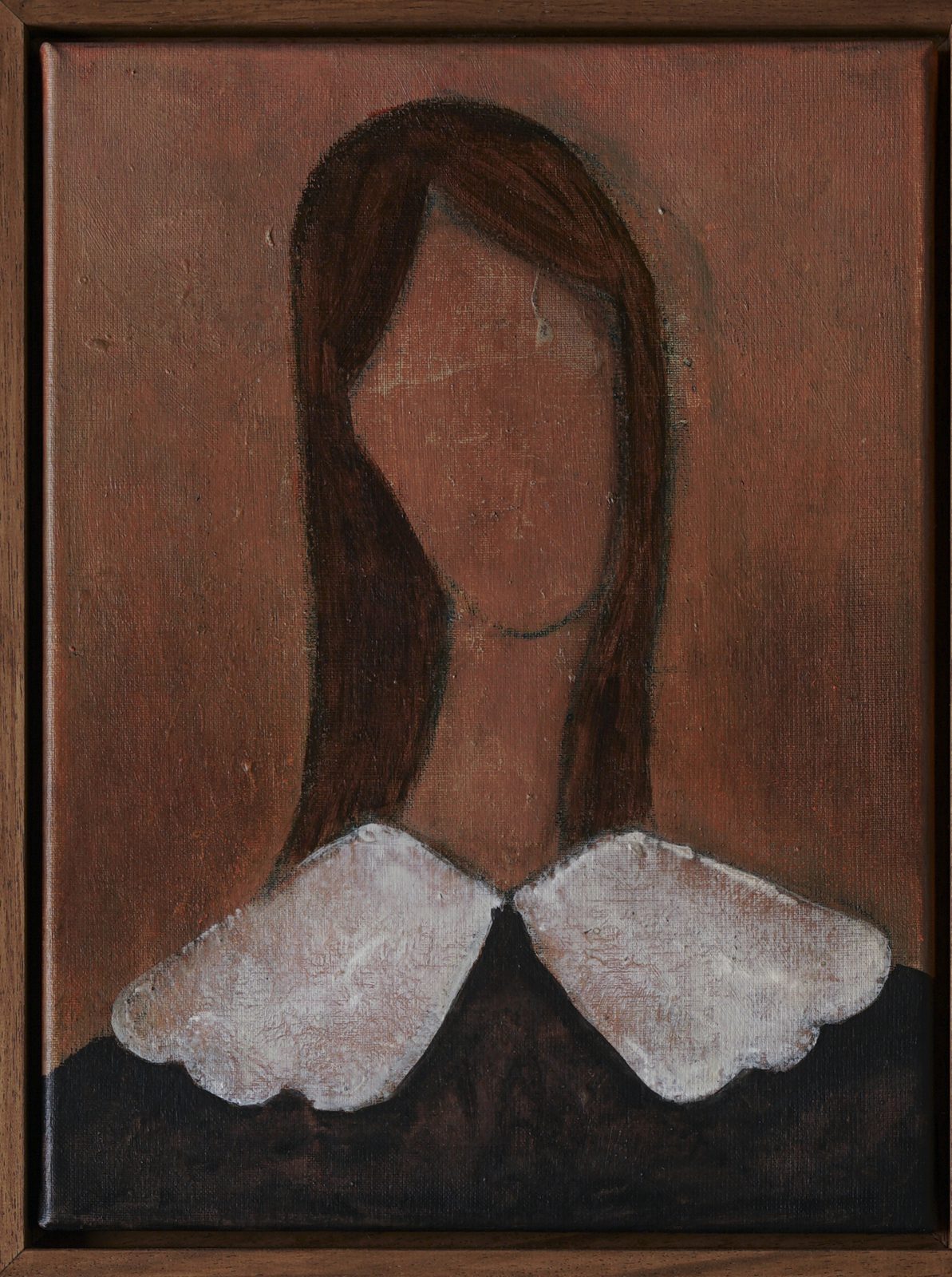 Untitled (2025) by Merve Kızıl — acrylic and oil pastel on canvas, 40 x 30 cm